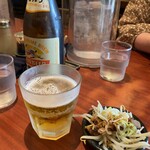 町屋大勝軒 孤珀 - ビール＆お通し