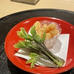 新ばし 星野 - 小柱　漉油　山独活