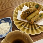 割烹 市川 - グリーンアスパラフライ