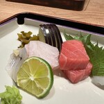 日本料理 徳専 - ⚫︎お造りは本鮪、いか、クエ、サヨリ、あと水茄子
