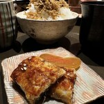 日本料理 徳専 - 白飯にちりめん山椒ぶっかけ、鰻とからすみ