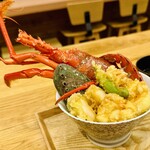 かねかつ食堂 - 伊勢海老と鮑の天丼