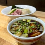 一番だしラーメン しんせん - 特製昆布水つけ麺（黒）