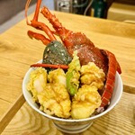 かねかつ食堂 - 伊勢海老と鮑の天丼