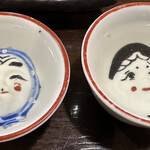 あなご屋銀座ひらい - おかめとひょっとこのぐい呑みww