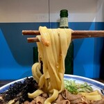 むかん 初台 - もつ煮味噌ラーメンの麺はこれだよ、腹パンなる