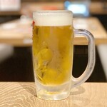 kurogewagyuumarugotoittougaiyakinikudoutomborimitsuru - 生ビール