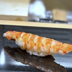 Sushi To Amakusadaiou Amane - 車海老（天草）・・大きいこと。お味噌も付いているので、より旨味を感じますね。