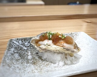 Sushi To Amakusadaiou Amane - 小長井の牡蠣・・低温調理されています。
