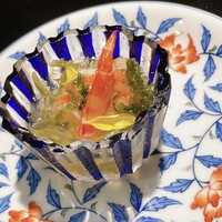 横浜うかい亭 - 車海老と海ぶどうとじゅんさいのジュレ