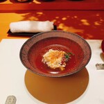 Mieda - 余市産トマト＆リコッタチーズ、焼いたトマトの皮のパウダー