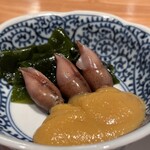 和食と日本酒 ばかの - 蛍烏賊の辛子酢味噌和え