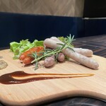 3 kinds of sausages with whole grain mustard