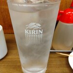 三ちゃん食堂 - 焼酎の水割り 350円(税込)(2024年5月13日撮影)