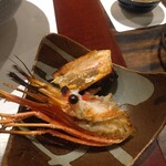 割烹 清風 - お造りのブドウエビの頭
