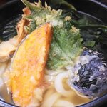 うどん万福 - 野菜天うどん温