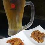 蓮らい - お通しとビール