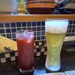 イタリア食堂SORA - ◆瀬戸内ヴァイツェン、カシスオレンジ）。 こちら無料で店舗会員登録できるのですが（登録しなくても利用できます） この日二人とも会員登録しましたら、それぞれ1杯のみドリンクが無料になりお得(初回登録時のみ）。^^