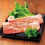 Samgyeopsal (pork belly) grilled with salt