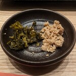 Sandaimetempurasuzuki - 高菜漬け　＆　鶏そぼろ