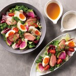 Duck pastrami and soft-boiled egg salad