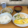三河屋食堂 - 料理写真:オムレツと野菜炒め1,000円