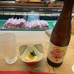 新鮮な海の幸 和食 吉福 - とりあえずビールで乾杯！