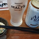 Okonomiyaki Toichi - 小鉢とアルコールフリー