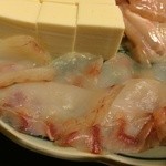 夕凪橋 多古安 - これが寅河豚しゃぶしゃぶの身・・・厚い