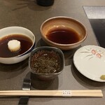 あぐー豚 しゃぶしゃぶ まじきな - もずく酢とポン酢2種類