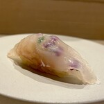 Okimuraya - マコガレイ　握り　花穂紫蘇　木の芽
