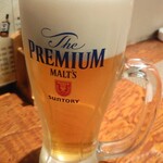 Kuo U - ちょい飲みセット2,800円から生ビール中プレミアムモルツ通常660円