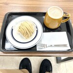 カフェランテ - 和栗のモンブランとチョコレートカフェオレ