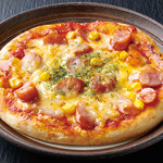 Sausage and corn pizza