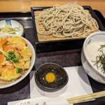 桃李庵 - 料理写真:つけとろ、ミニかき揚げ丼    クｩーーーー美味そう(^^)