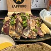 味の店 いわし - 料理写真:ランチ：鰹タタキわら炙り、温玉行者にんにく醤油