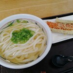 讃岐うどん なかじょう - かけうどんとちくわ天、ごぼう天の盛り合わせ