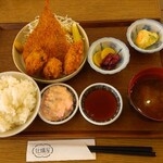 原宿牡蠣屋 TokyoSeafood - ランチ・牡蠣とアジフライ御膳 1,500円