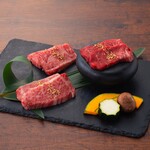 Assortment of 3 types of wagyu beef