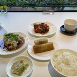 中国料理 桃李 - “春巻きと大根もち”、“酢豚”、“白身魚の葱風味蒸し”。全てが納得の美味しさ。スモールポーションが適量！なんだか凄く上品…。