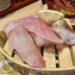 Hokuriku Kanazawa Mawaru Sushi Mori Mori Sushi - 白身三種