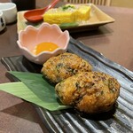 鶏屋むさし 浜松町店 - 知覧どり 月見つくね。美味し。