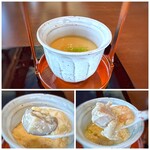 なだ万蒼宮 - ＊茶碗蒸し自体も美味しく、中には「一口サイズの鶏肉」「小海老」「煮含めた椎茸」などが入っています。