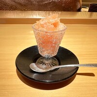 京都祇園 天ぷら圓堂 大丸心斎橋店 - ピンクグレープフルーツのシャーベット