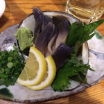 びっくりうどん - 〈2014/04〉生ホッキ貝刺身（450円） 生だとこんなに旨いかと感心。ちょい肝っぽいのも含めて素敵。