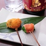 Kushi Katsu Ba Shou Ten Dou - 菜の花とスモークサーモン150円