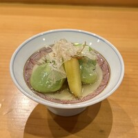 小判寿司 棚倉 - 冷たい空豆と数の子　　すーっと汗が引いてきます