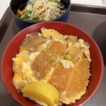 葉山町役場内食堂 - A定食(ミニカツ丼、ミニ山菜そば)