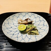 富小路 やま岸 - 舞鶴産トリ貝と山菜のごま和え