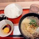 麺家 - モーニングセット（蕎麦天かす入）３６０円